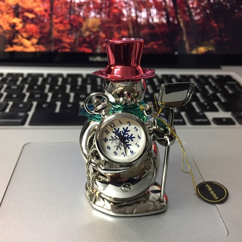 🌲Perfect Holiday Gift🌲Snowman Bulova Mini Clock